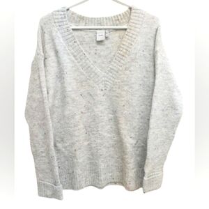 ICHI Heddie women's V-neck confetti sweater size S